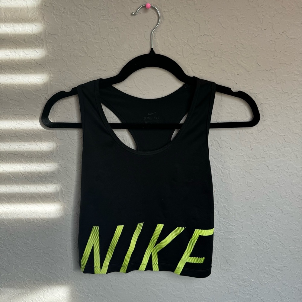 NIKE Sri-fit fitted workout tank with neon logo